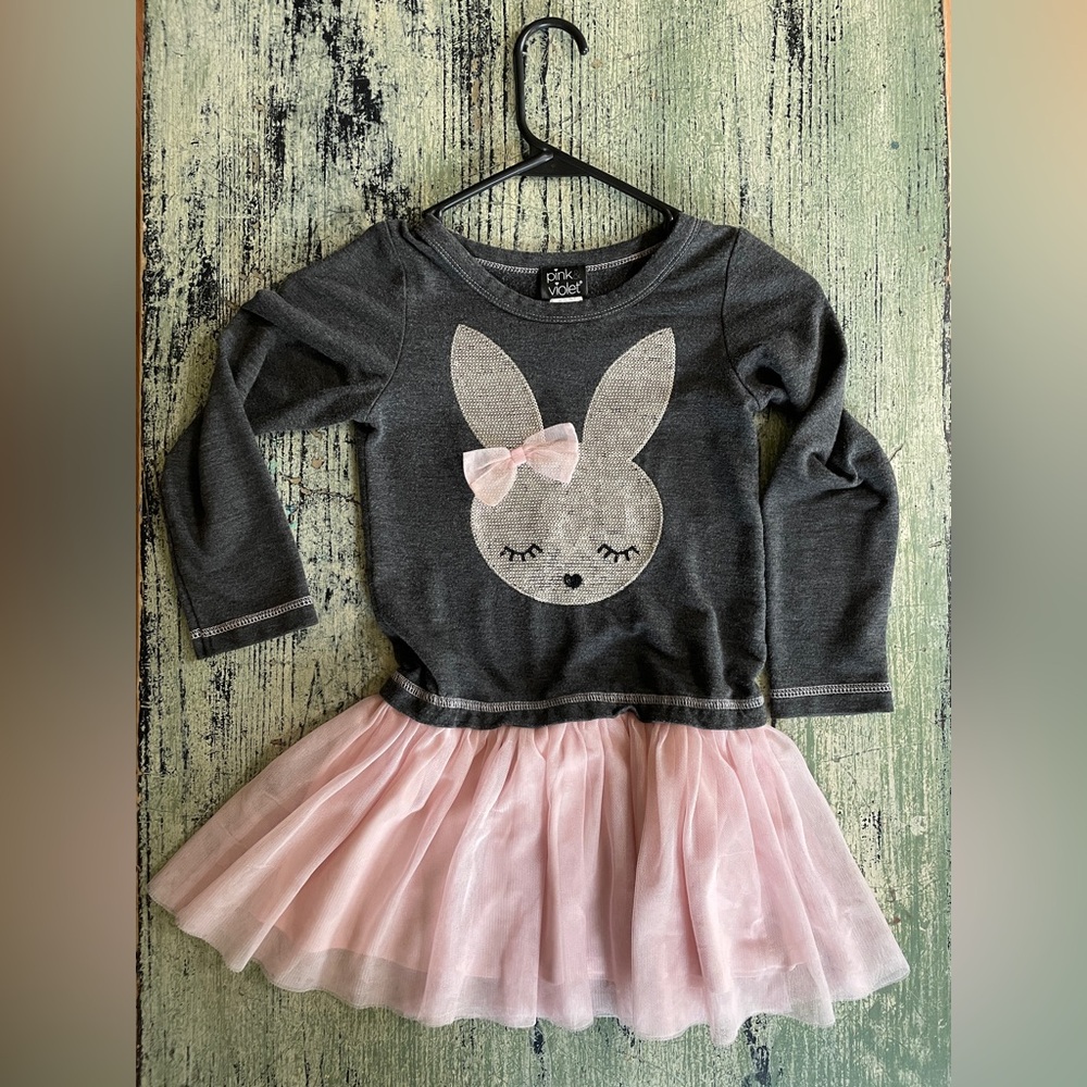 Pink & Violet brand Sequin Bunny Kids Dress